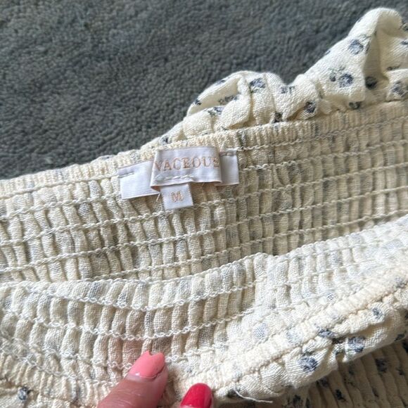 Floral Off-Shoulder Top and Skirt Set - OLIVACEOUS (CREAM SET) - Size Medium - Picture 6 of 6